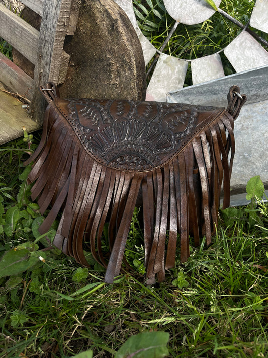 Brown Crossbody with Fringe