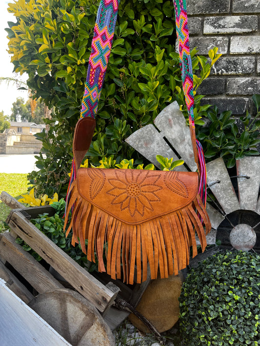 Crossbody with Fringe and Embroidered strap